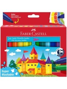 Carioci superlavabile, 24 culori/set, Jumbo FABER-CASTELL