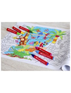 Creioane cerate, 12 culori/set, FABER-CASTELL Jumbo - Img 3