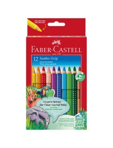Creioane colorate Jumbo 12 culori/set Grip FABER-CASTELL