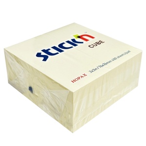 Cub notite autoadeziv 76x76 mm, 400 file, galben pastel, STICK'N