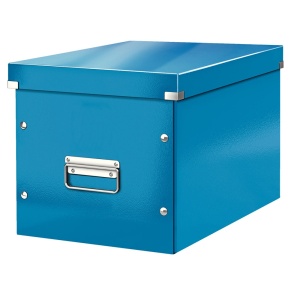 Cutie depozitare mare, 320x310x360 mm, carton, albastru, LEITZ WOW Click&Store Cub