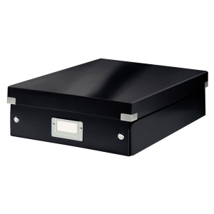 Cutie organizare medie, 280x100x370 mm, carton, negru, LEITZ WOW Click&Store