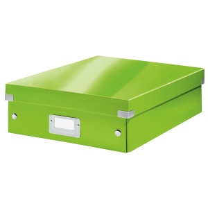 Cutie organizare medie, 280x100x370 mm, carton, verde, LEITZ WOW Click&Store