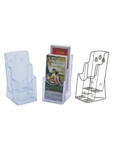 Display plastic pentru pliante, 2x1/3 A4, transparent, KEJEA - Img 2