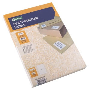 Etichete autocolante albe, 2/A4, 210 x 148mm, 100 coli/top, D.RECT