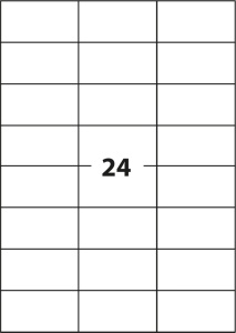 Etichete autocolante albe, 24/A4, 70 x 37mm, 100 coli/top, D.RECT - Img 2