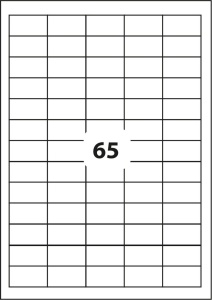 Etichete autocolante albe, 65/A4, 38 x 21.2mm, 100 coli/top, D.RECT - Img 2