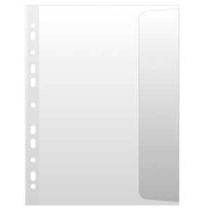 File protectie documente A4, cu clapa laterala, 100 microni, 10 buc/set, DONAU