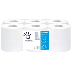 Hartie igienica mini jumbo, 2 straturi, 120 m/rola, 12 role/set, PAPERNET 411499