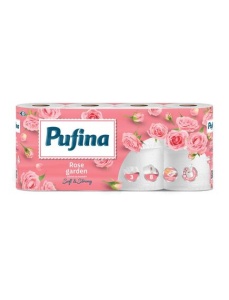 Hartie igienica parfumata PUFINA, 3 straturi, 8 role/set - Img 3