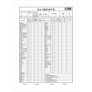 Lista zilnica de alimente, A4, fata-verso, 100 file/set - Img 2