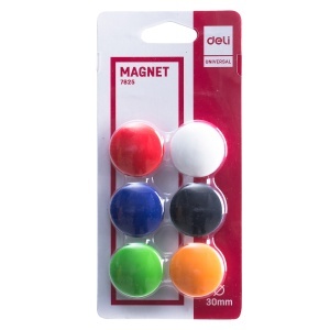 Magneti whiteboard 30mm, 6 buc/set, DELI