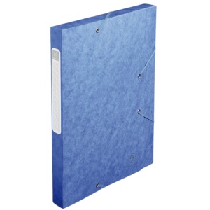 Mapa carton plastifiat, cu burduf 2.5 cm, albastru, EXACOMPTA