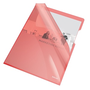 Mapa documente plastic, deschidere in L, 150 microni, A4, 25/set, rosu, ESSELTE - Img 2