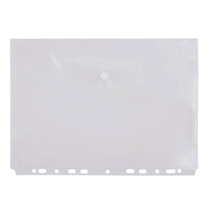 Mapa plastic, cu buton si perforatii, A4, transparent, D.RECT