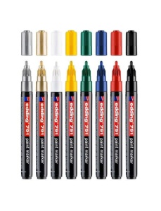 Marker cu vopsea, varf 1-2 mm, alb, EDDING 791 - Img 3