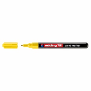 Marker cu vopsea, varf 1-2 mm, galben, EDDING 791