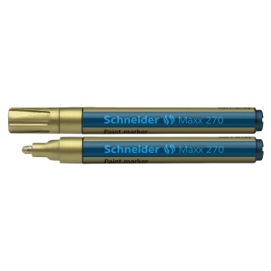 Marker cu vopsea, varf 1-3mm, auriu, SCHNEIDER Maxx 270
