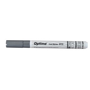 Marker cu vopsea, varf rotund 1-2mm, argintiu, Optima Paint 3713 - Img 2