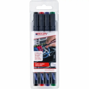 Marker pentru cabluri, permanent, 0.3 mm, 4 buc/set EDDING 8407