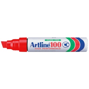 Marker permanent, varf tesit 7-12 mm, rosu, ARTLINE 100