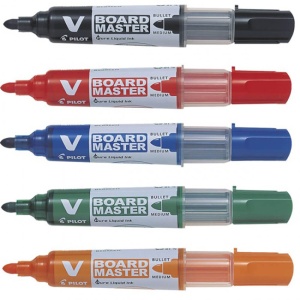 Marker tabla reincarcabil, varf rotund, negru, Vboard PILOT - Img 3