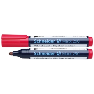 Marker whiteboard, varf 2-3mm, rosu, SCHNEIDER Maxx 290