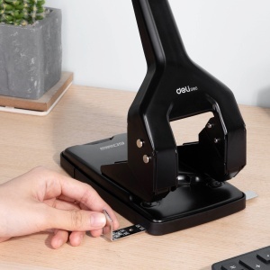 Perforator metalic, 60 coli, negru, DELI 0160 - Img 4
