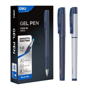 Pix cu gel si grip, varf 1.0 mm, albastru, G159 DELI - Img 3