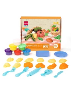Plastilina 6 culori/set, 240 g, cu 19 accesorii modelaj, Veggie DELI