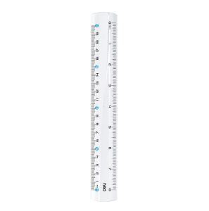 Rigla plastic 20 cm transparent DELI - Img 2