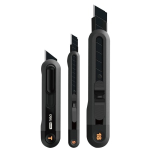 Set 3 cuttere, negru, DELI Home Series