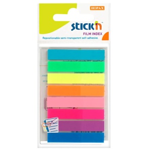 Stick index plastic transparent color, 45x8 mm, 8x20 file/set, STICK'N