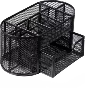Suport accesorii birou, rotativ, 8 compartimente MESH