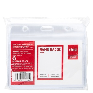 Suport carduri orizontal cu fermoar, 91x56 mm, 10 buc/set, DELI