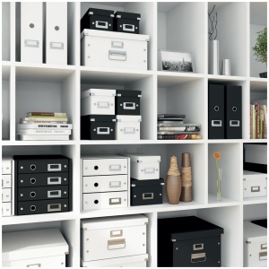 Suport documente cu 3 sertare, A4, carton laminat, verde, LEITZ WOW Click&Store - Img 3
