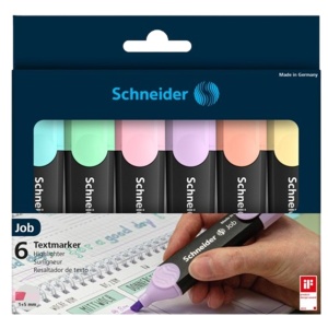 Textmarker pastel SCHNEIDER Job, 6 buc/set