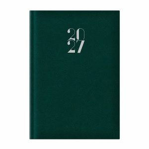 Agenda A4, datata, hartie ivory, verde, ARTILUX