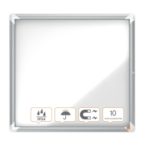 Avizier magnetic pentru exterior, 6 x A4, otel emailat, NOBO Plus Premium