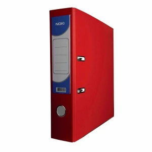 Biblioraft A4 plastifiat interior-exterior, 7.5 cm, rosu, NOKI