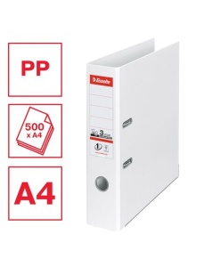 Biblioraft A4 plastifiat PP/PP, 7.5 cm, alb vivida, ESSELTE NO. 1 Power - Img 4