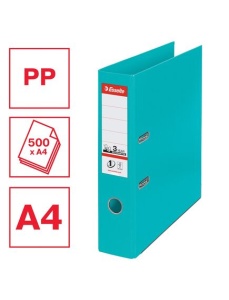 Biblioraft A4 plastifiat PP/PP, 7.5 cm, turcoaz, ESSELTE NO. 1 Power - Img 4