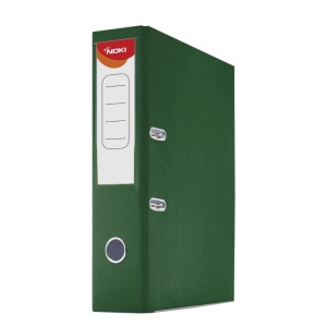 Biblioraft plastifiat, A4, 7.5 cm, verde, NOKI