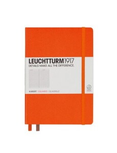 Caiet cu elastic A5, 125 file, matematica LEUCHTTURM1917 - Portocaliu - Img 1