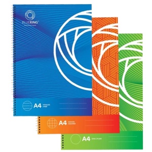 Caiet cu spira A4, 70 file, coperta carton, dictando, BLUERING