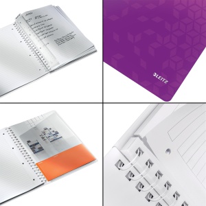 Caiet cu spirala A4, 80 file, dictando, galben, LEITZ WOW - Img 3