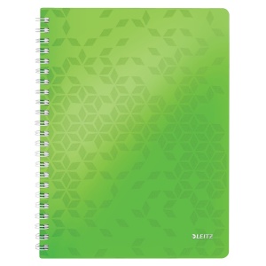 Caiet cu spirala A4, 80 file, dictando, verde, LEITZ WOW