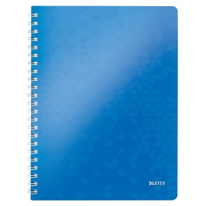 Caiet cu spirala A4, 80 file, matematica, albastru, LEITZ WOW