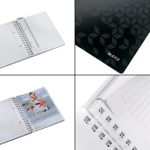 Caiet cu spirala A5, 80 file, dictando, negru, LEITZ WOW - Img 3
