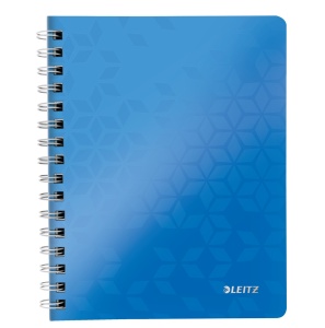 Caiet cu spirala A5, 80 file, matematica, albastru, LEITZ WOW